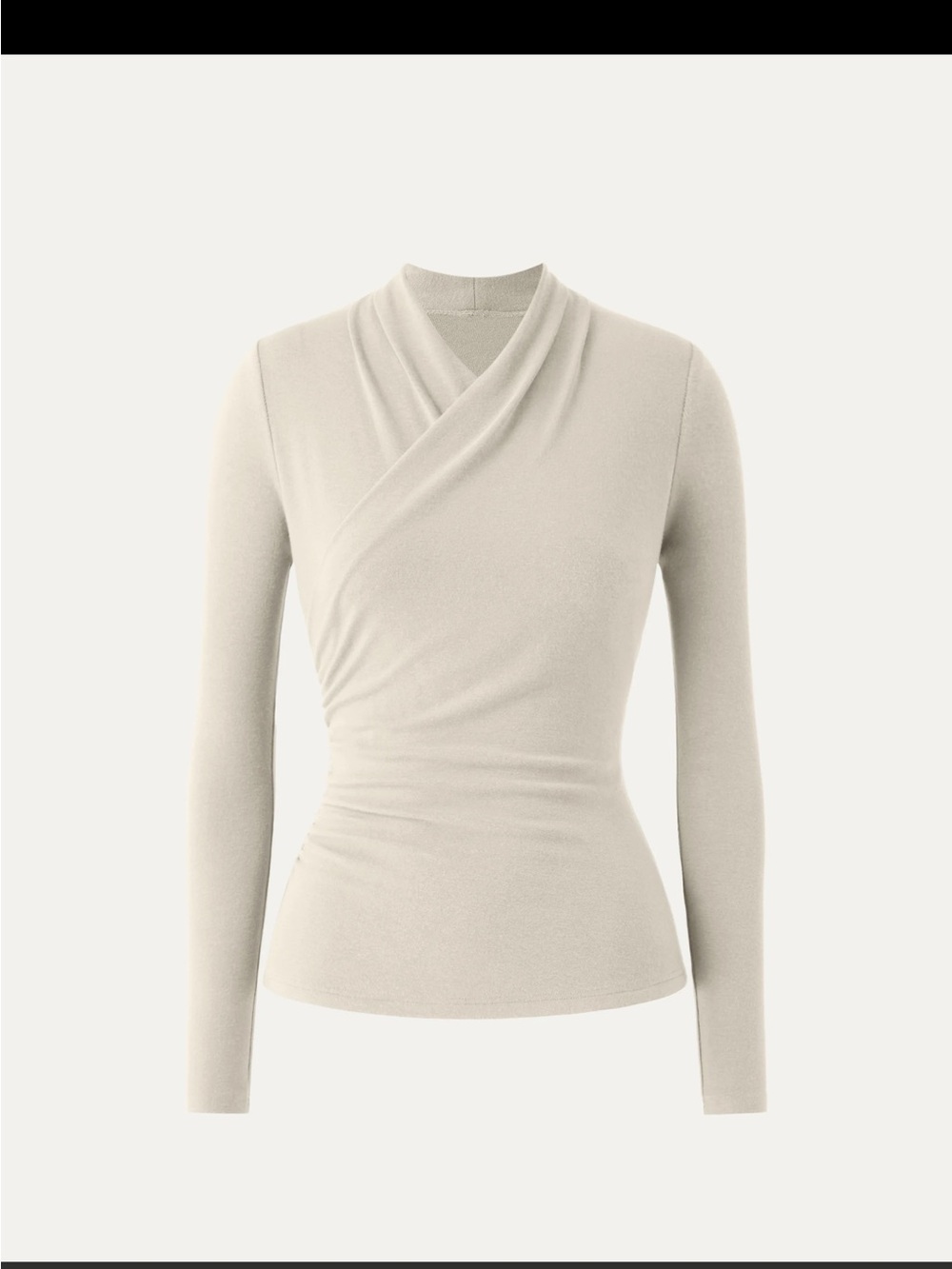 OGL Women’s Cream Wrap-Front Long Sleeve Top